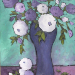 White and purple Roses