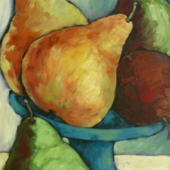 The Blue Bowl and Pears