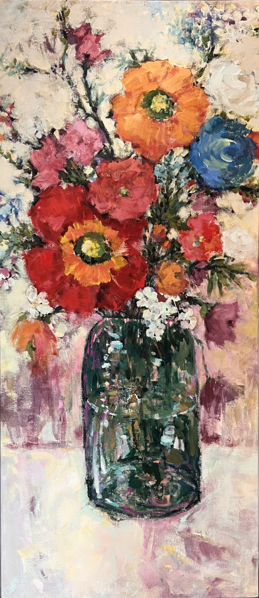 Bouquet in the glass jar
