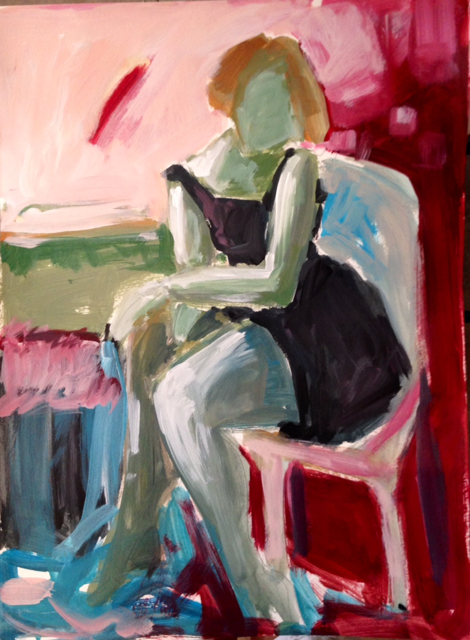 Woman in black dress